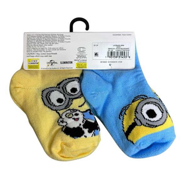 Minions Multicolor Print and Solid Toddler Ankle Socks 10ct Size 2T-3T Lot of 2 - Picture 4 of 4